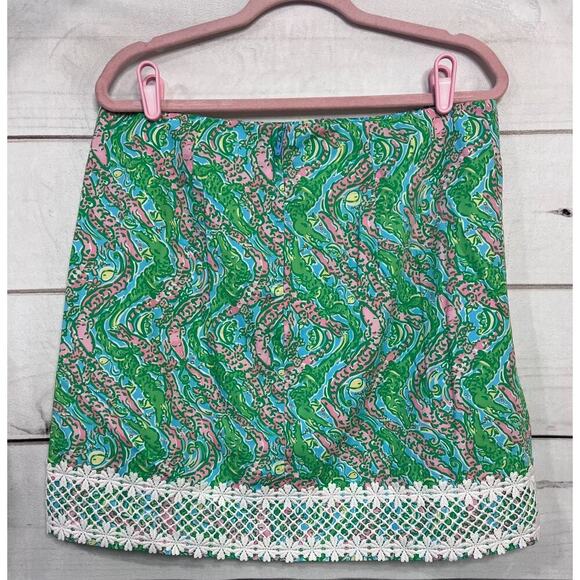 Lilly Pulitzer Green and Pink Skirt, size 12 - Picture 2 of 3